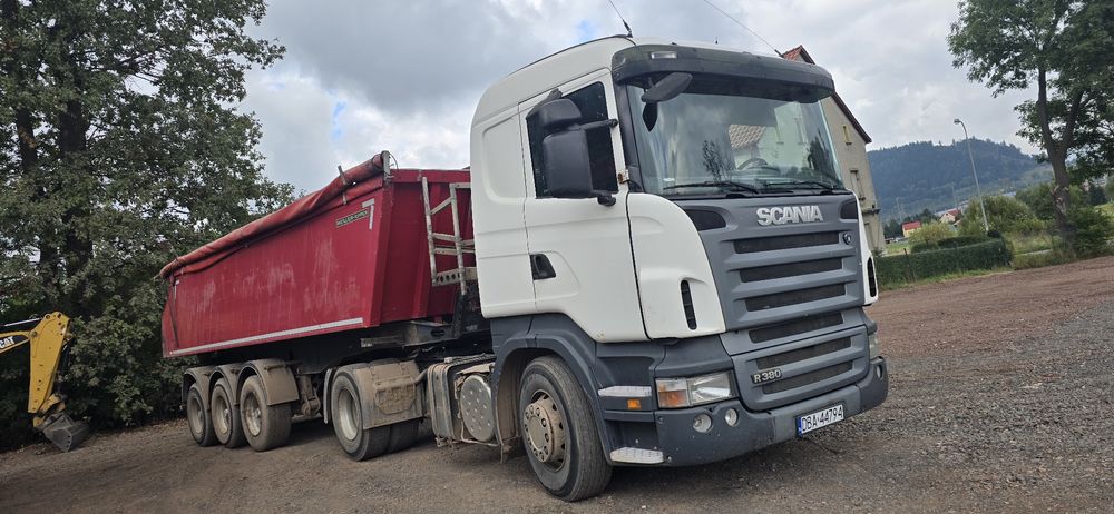 SCANIA R380 naczepa MEIILER zestaw wywrotka hydraulika Stan Super