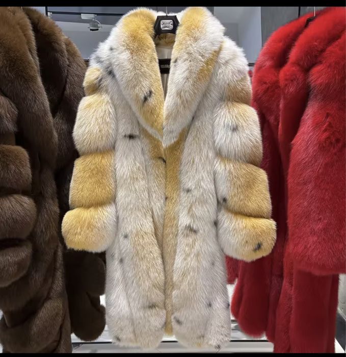 Kontantto futro plaszcz naturalny z lisa  xs-3xl obledne