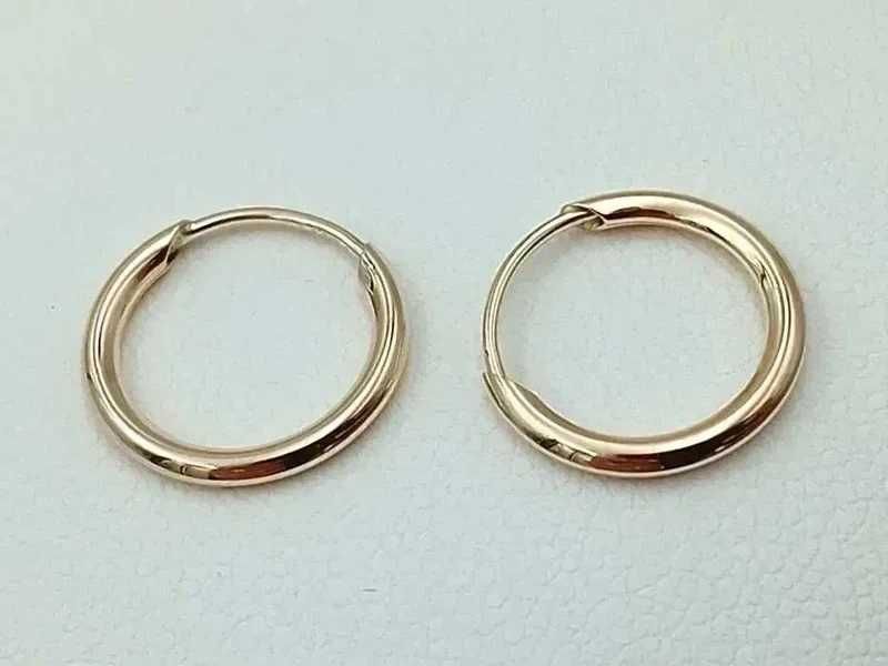 Złote Kolczyki Koła Kółeczka 1 cm próba 585 NOWE / Fajne Okazje