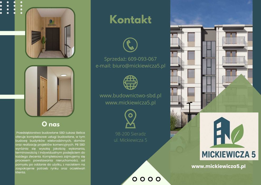 Nowe mieszkanie 61,28 m2 w Sieradzu ul. Mickiewicza 5