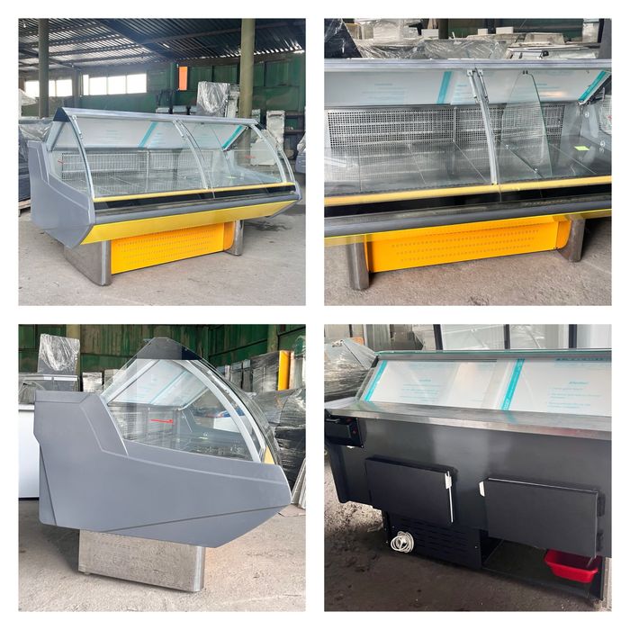 Холодильне обладнання, стелажі,  ларі, бонети, вітрини, прикасові зони