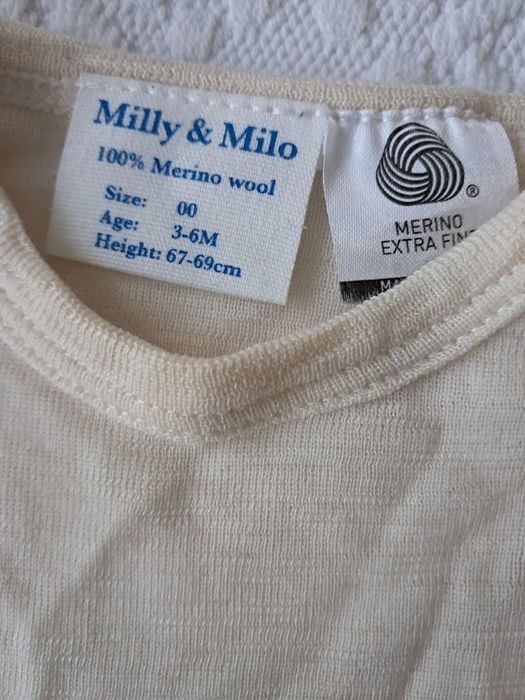 body  Milly & Milo 100% merino R. 3-6 mies.