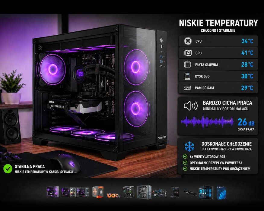 Komputer gamingowy Ryzen Intel i5 12400F / RTX 5060 / 16 GB RAM
