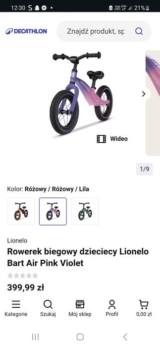Rowerek biegowy  Lionelo