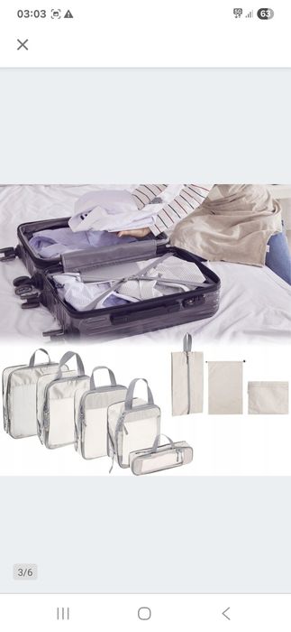 8Pcs Compression Packing Cubes for Daily Storage Outdoor Camping beige