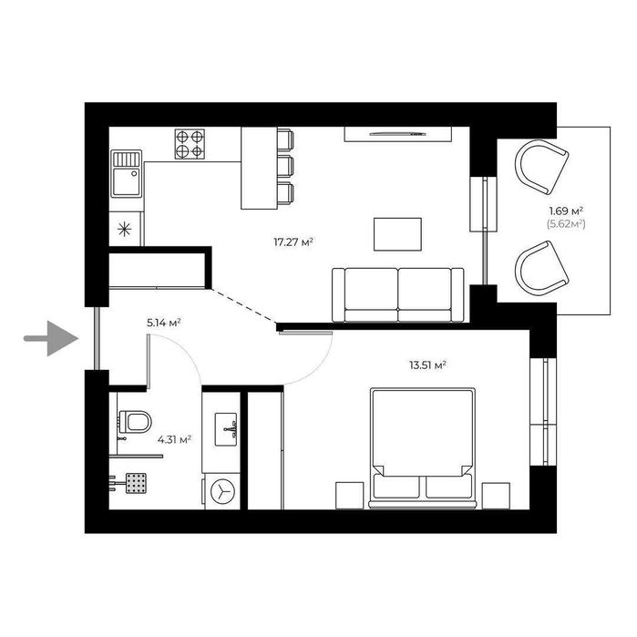 1-room apartment apartment by the address st. Koshitskaya (area 42 m²) - Atlanta.ua - photo 5