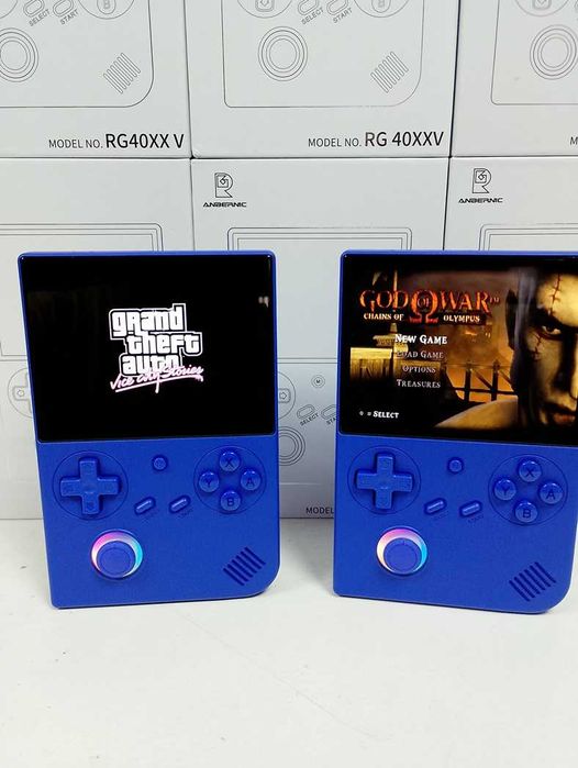 Ретро ігрова приставка Anbernic RG40XX V синя 64GB PlayStation Денди