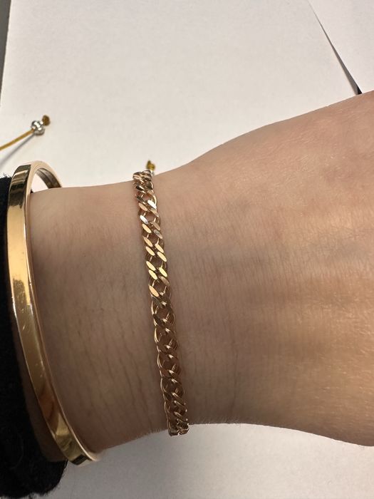 Золотой браслет новый двойной ромб / новий золотий браслет