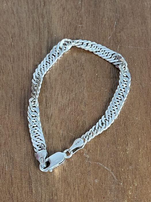 Srebrna bransoletka unisex pancerka twist 925 Italy 9 g 18,5 cm
