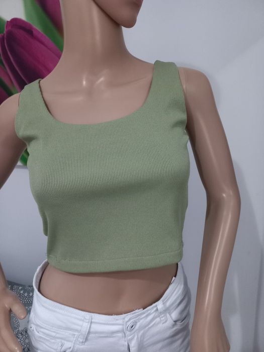 Cropp top damski pistacjowy S