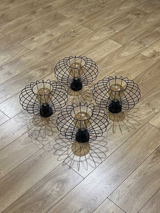 Lampa sufitowa LOFT plafon druciany klosz E27 + żarówka Edison