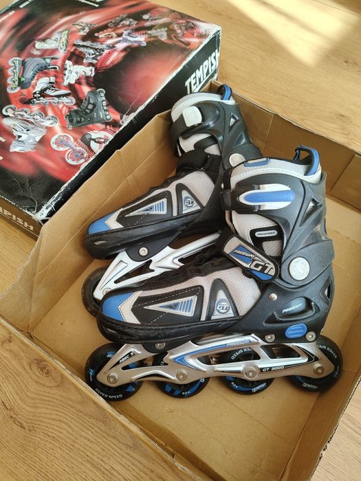 Rolki używane czarno niebieskie dla dziecka lub dorosłego 37-40