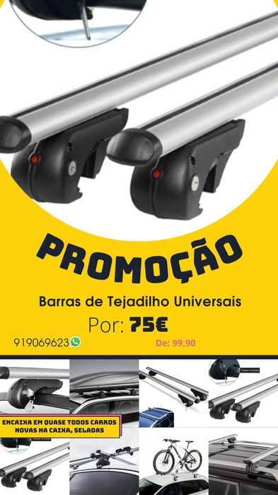 Barras de tejadilho novas na caixa