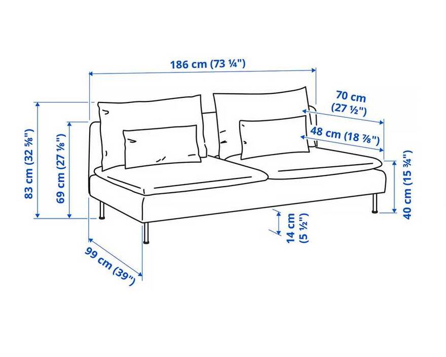 Sofá 3 lugares IKEA SÖDERHAMN