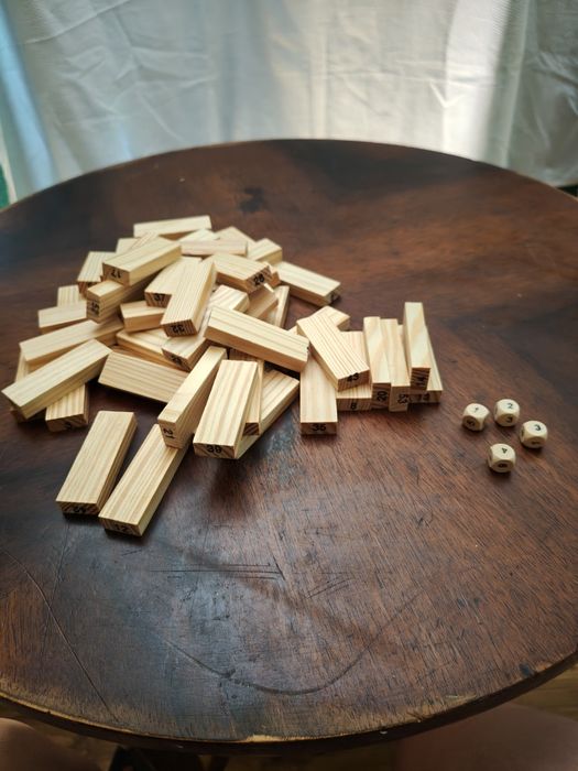 Jenga drewniana z cyframi