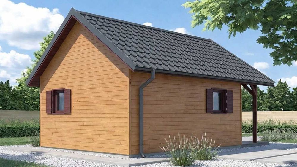 Domek drewniany letniskowy całoroczny 5m/8m 20mm