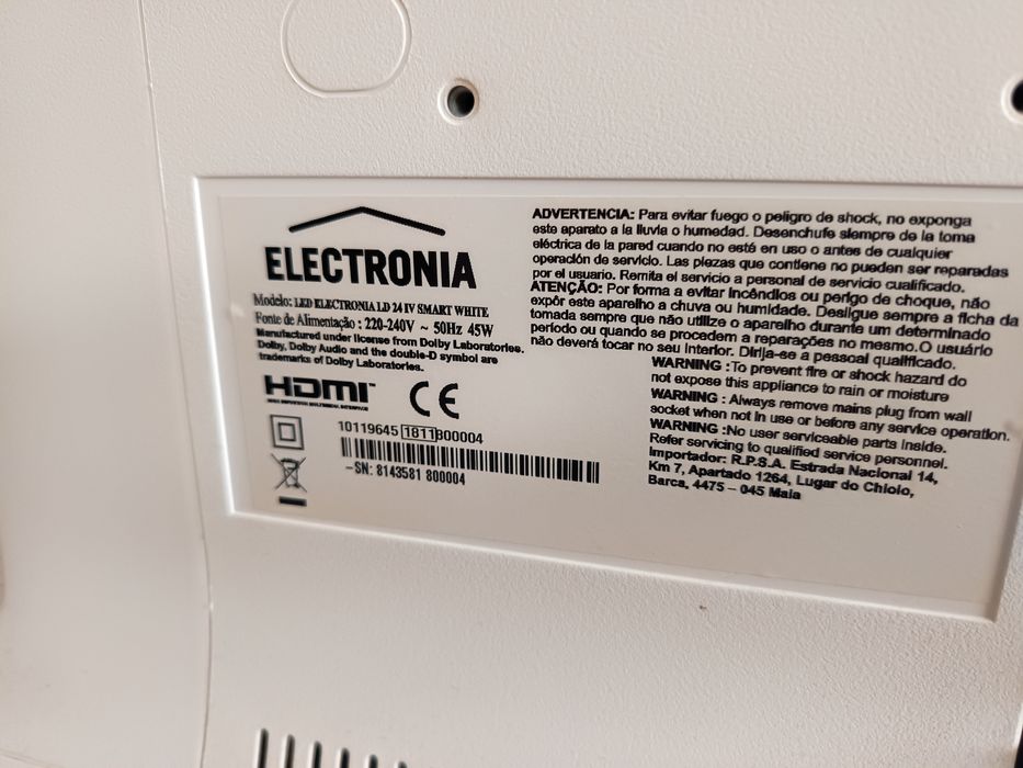 TV eletronica de 24"