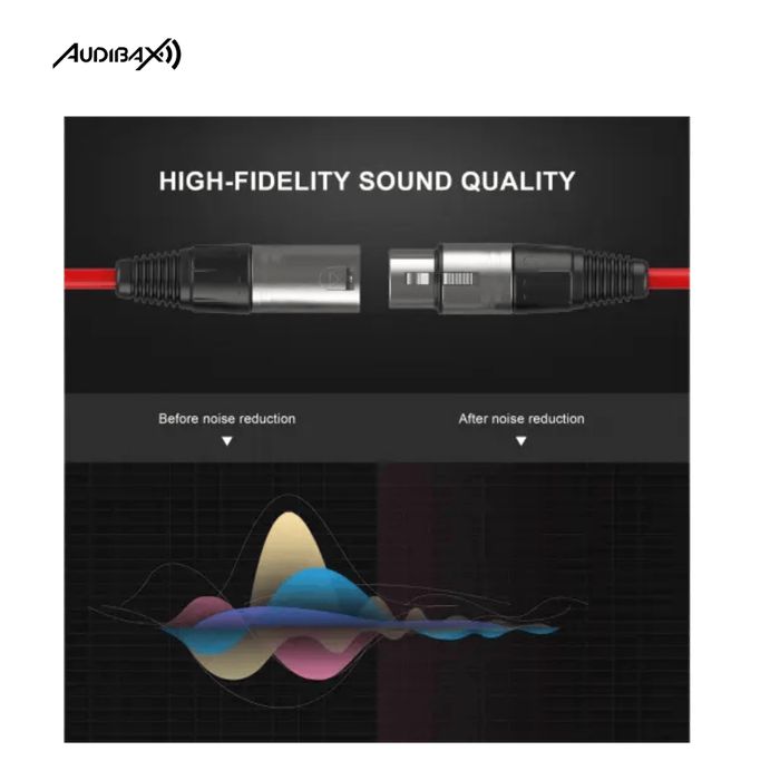 Audibax Silver XLR Cabo Macho - XLR Fêmea 3 Metros Vermelho