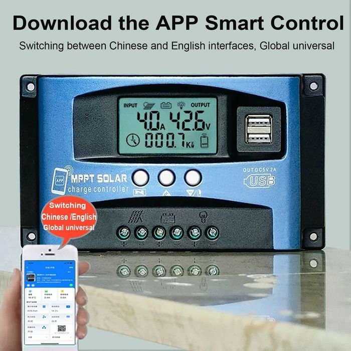MPPT Контроллер заряда солнечный 30А  12/24/ + bluetooth app‼️