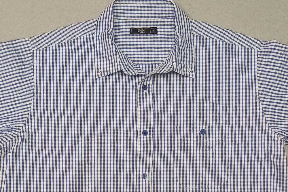 Hr) COTTON męska koszula krótki rękaw Roz.XL