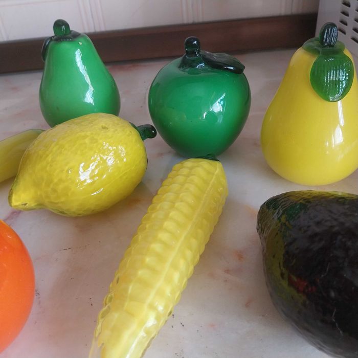 Conjunto de Frutas em Vidro