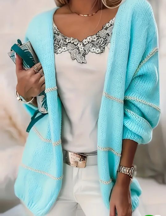 Sweter kardigan turkusowy S/M nowy