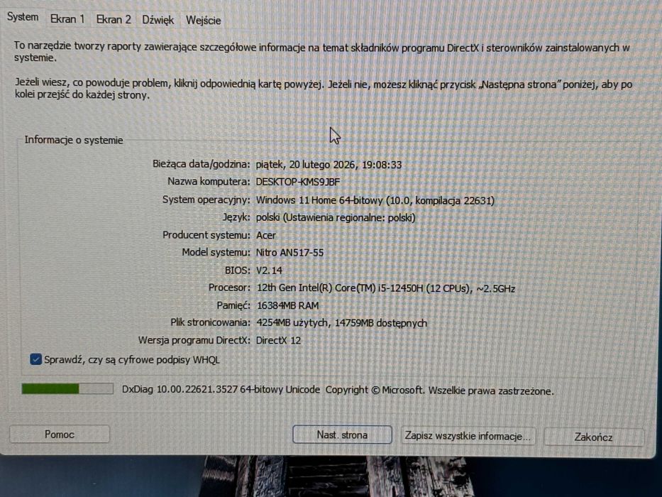 Laptop gamingowy Acer Nitro 5 i5-12th/RTX 4050/1TB SSD