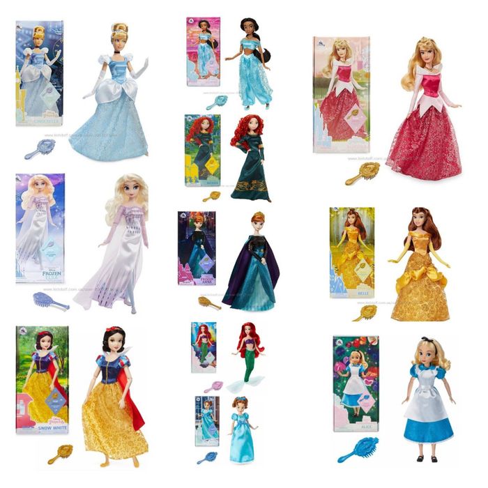 Лялька Дісней Disney Ельза,Анна,Рапунцель,Меріда,Білосніжка,Белль,Дінь