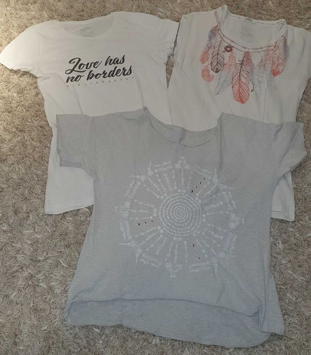 7 markowych białych bluzek rozmiar L/40