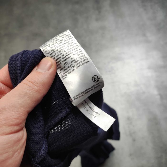 MĘSKA Elegancka Bawelna PREMIUM Koszulka Długi Rękaw Granat Lacoste