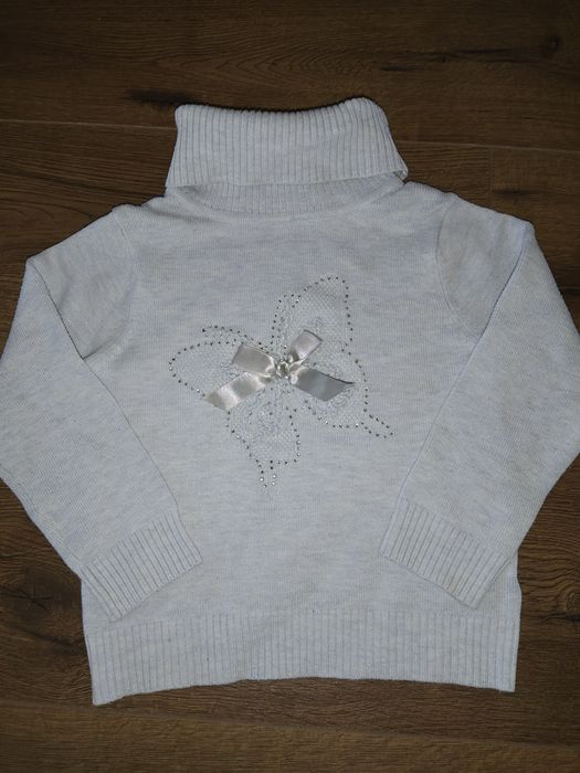 Теплый свитер, гольфик на девочку 1-2 года 80-86 см