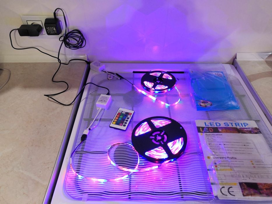 Dwie Nowe Taśmy LED RGB 2x 5m. Gaming room.