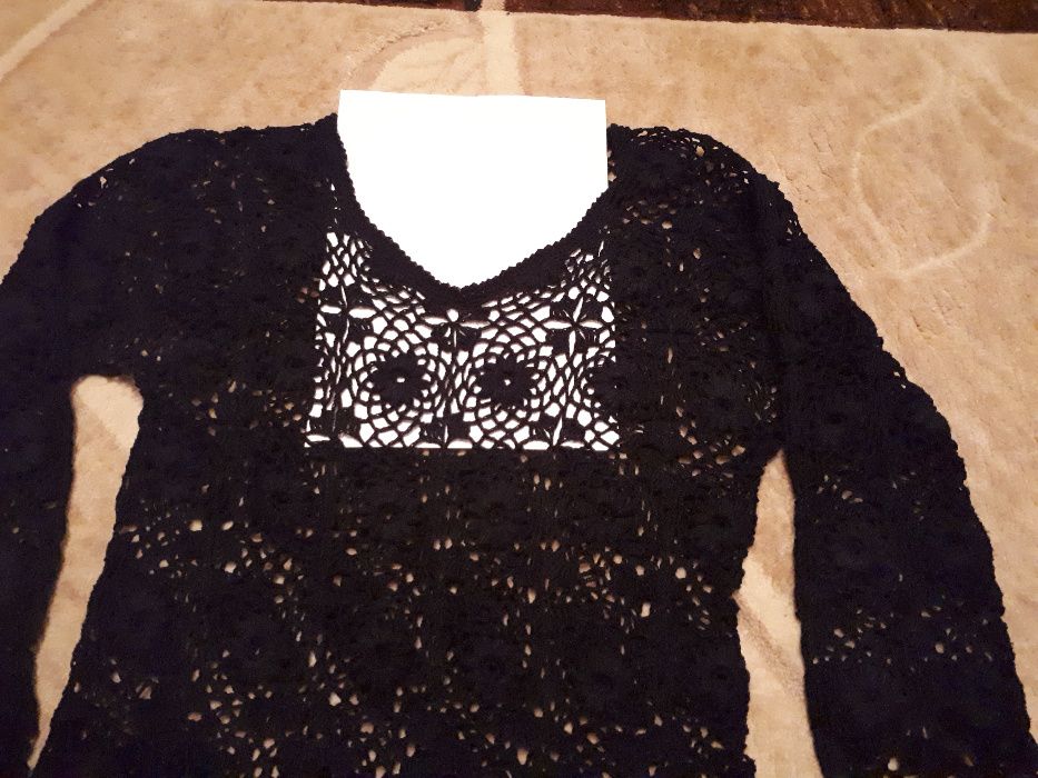 Bluzka szydełkowa praca w kwiaty rozm L