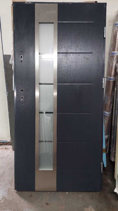 Drzwi wejść. zewn. gr. 72 mm piana, 90 prawe - Okazja - kolor antracyt