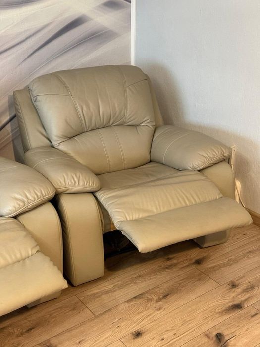 Komplet wypoczynkowy z funkcją relaks - skóra