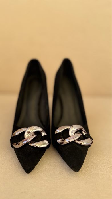 Чорні лодочки замш