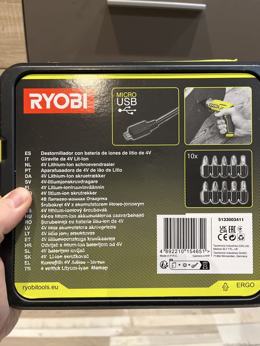 Wkrętarka 4V ERGO RYOBI