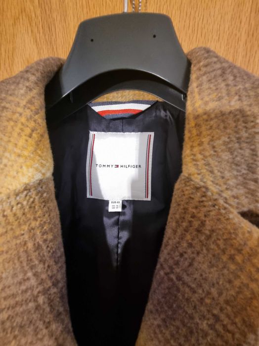 Casaco com mistura de lã, amarelo e castanho TOMMY HILFIGER