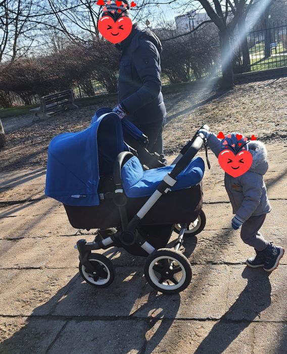 Bugaboo Donkey wózek bliźniaczy 2w1 (żelowe koła) + gratisy