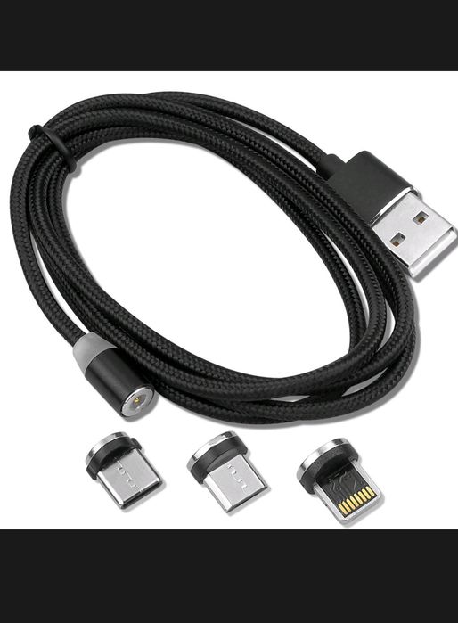 Kabel magnetyczny 3w1 USB - USB C ,Microusb,IPhone 1metr