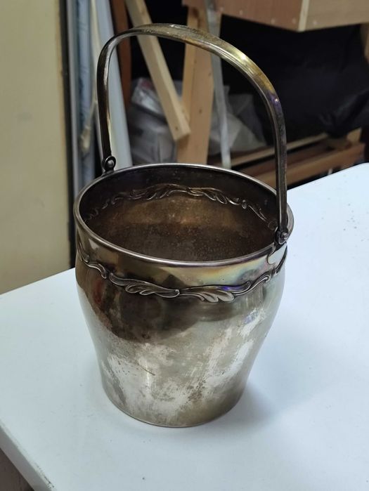 Antigo Vintage Balde de gelo WMF com peneira de drenagem