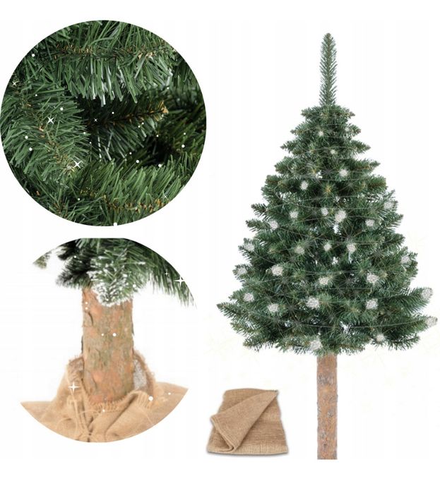 Choinka Sztuczna na Pniu 180cm Ośnieżona