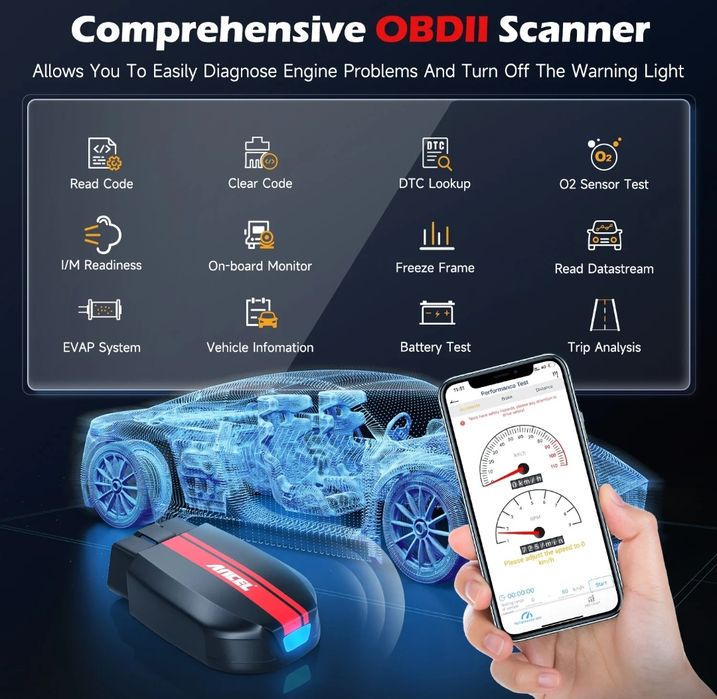 Ancel BD200 OBD2 Bluetooth 5.0 Scanner Diagnóstico Profissional NOVO