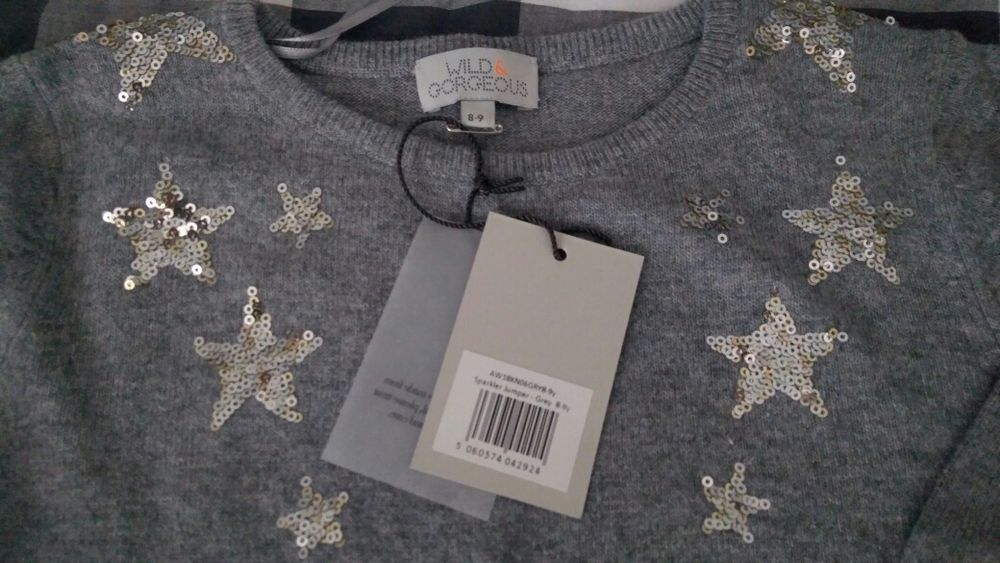 Sweterek sweter dla dziewczynki Wild & Gorgeous 8/9 lat szary