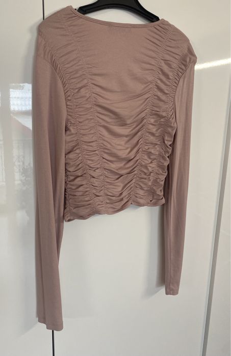 Bershka bluzka z długim rękawem marszczenia