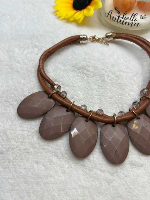 Naszyjnik choker ekoskóra boho etno etniczny casual Basic 4
