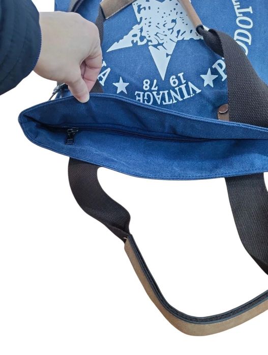 Niebieska torebka shopper
