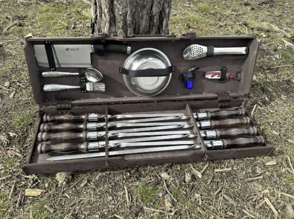 Супер круті набори шампурів у кейсі на подарунок! Шампура нержавійка!