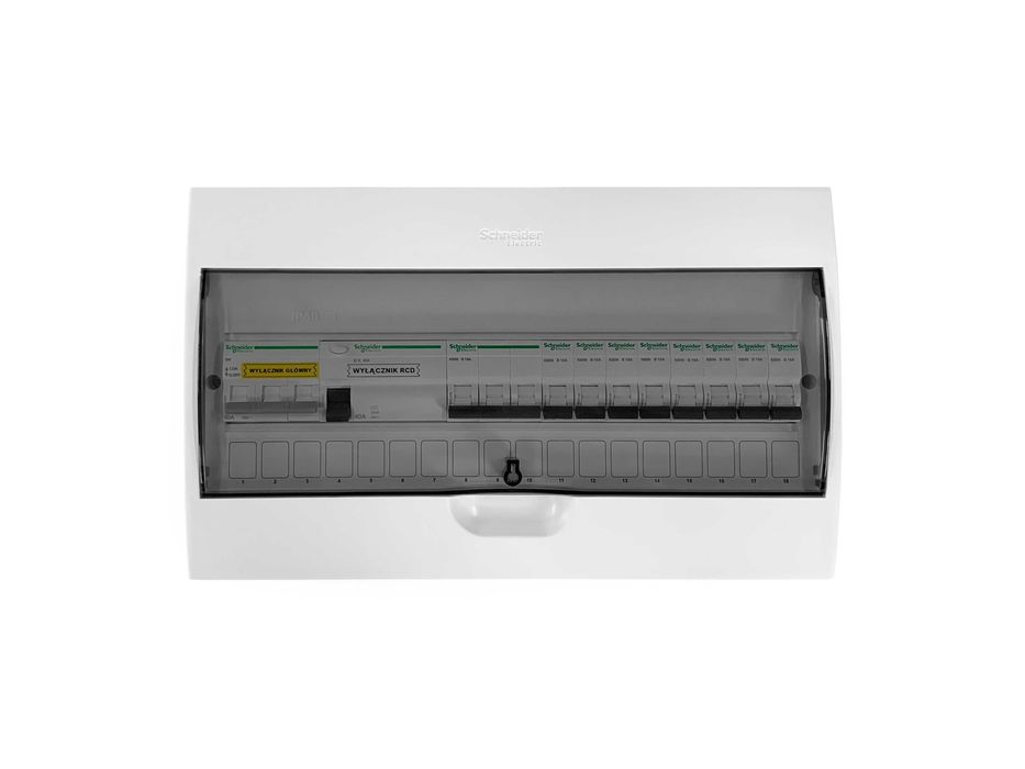 Rozdzielnica modułowa natynkowa z zabezpieczeniami gotowa 1x18 modułów