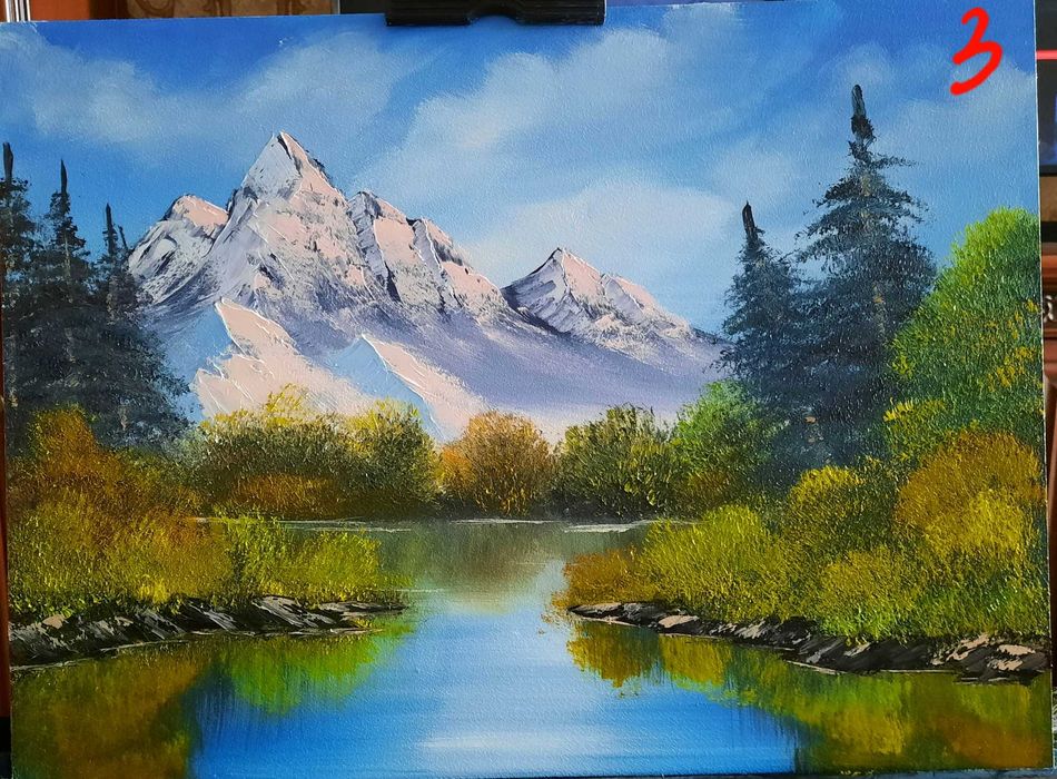 Картины маслом. Пейзажи маслом. Море. Горы.